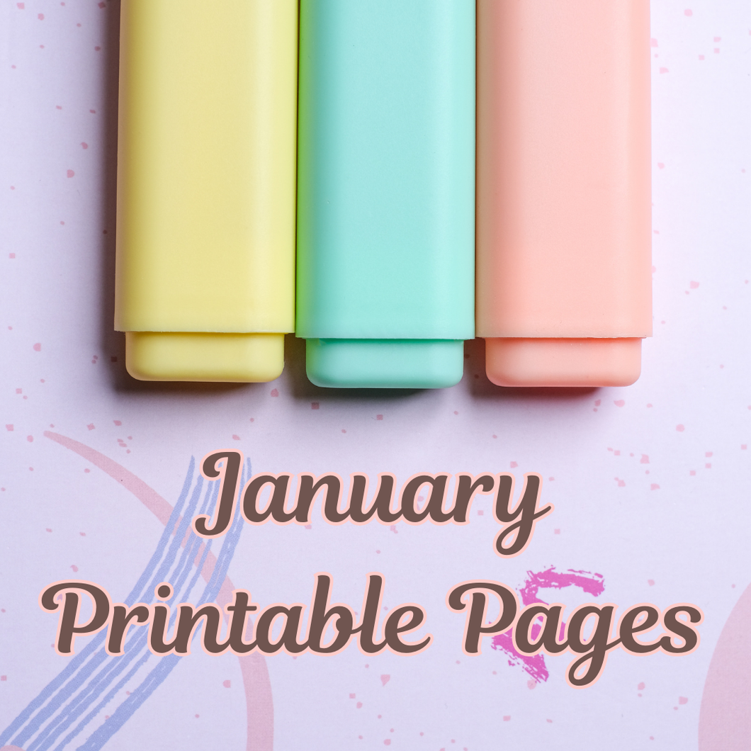 January's Printable 5 Page Pack - Health and Wellness (Copy) - Coloring Book Zone