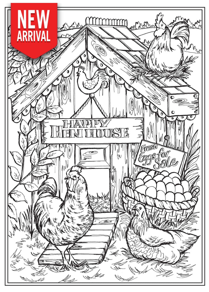 Creative Haven Country Farm Scenes Coloring Book Zone