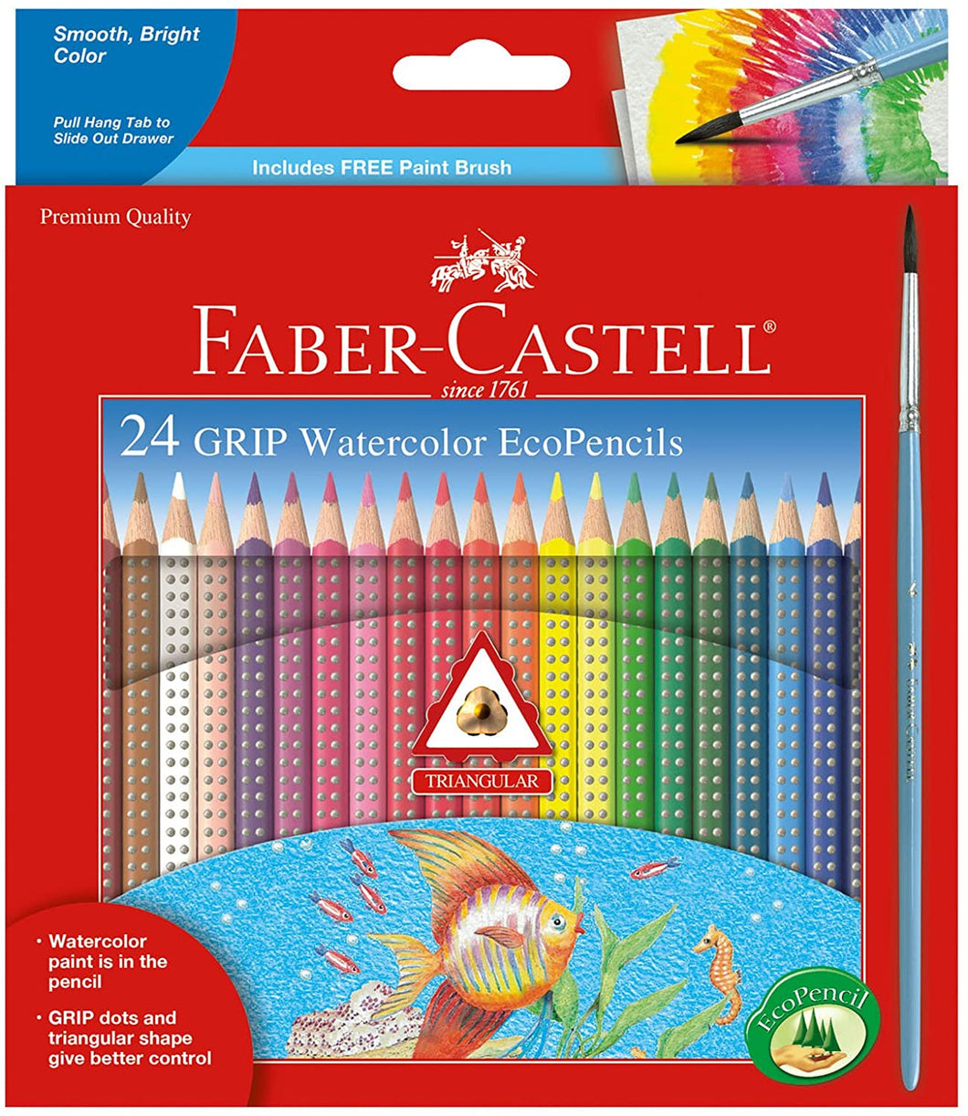 Faber-Castell Grip Watercolor EcoPencils - 12 Water Color Pencils