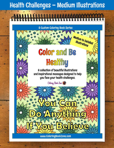 Health Challenges Coloring Book - Medium to Detailed Designs - Coloring Book Zone