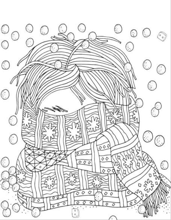 Cozy Winter Coloring Book For Adults: 100 Pages of Winter to Color