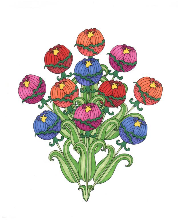 Flowers & Plants for Adults Who Color, Volume 2 - Live Your Life In Color Series - Image 5