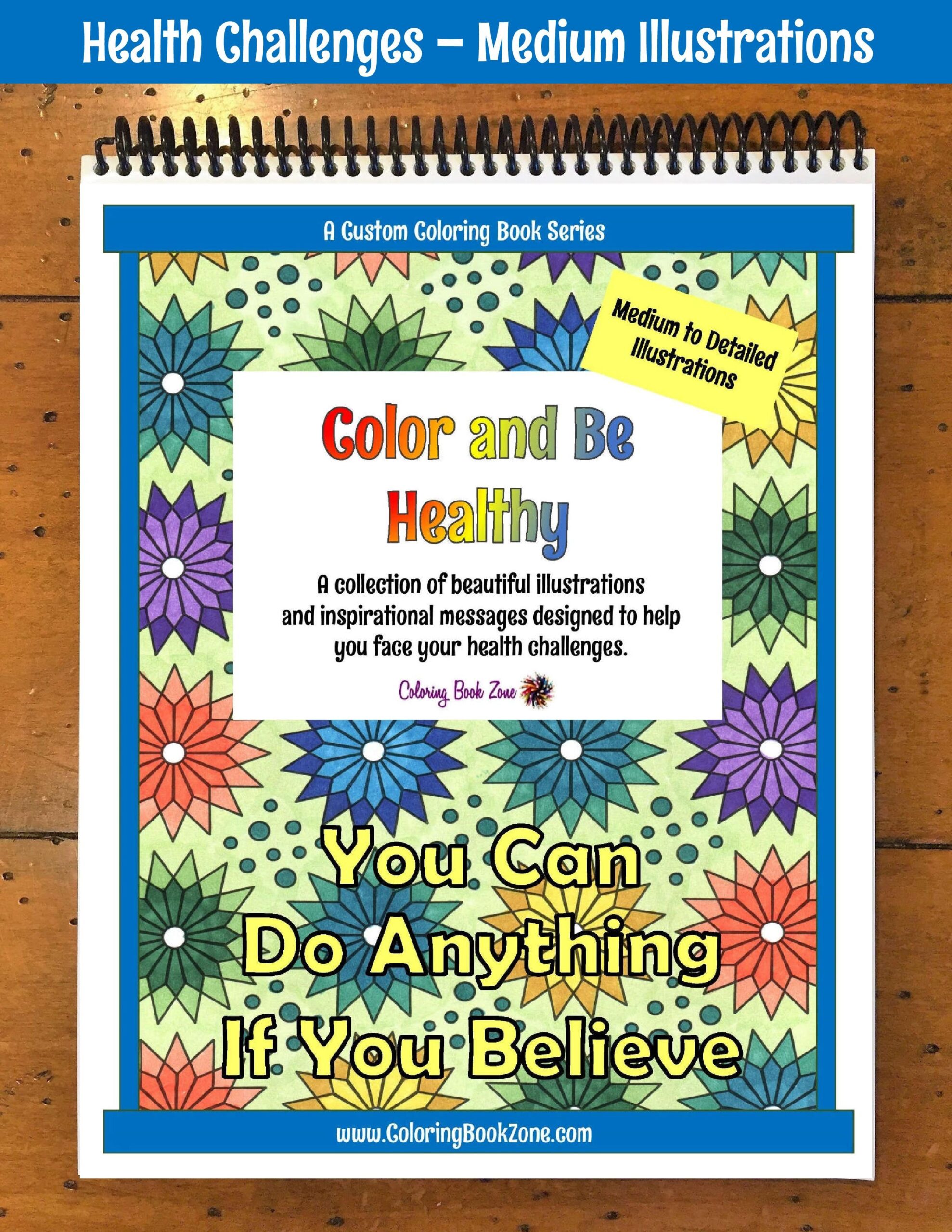 Health Challenges Coloring Book - Medium to Detailed Designs